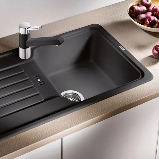 Set lavello in granito Blanco Favos Mini 526078, rubinetto da cucina Hagser Emma HGR40000035