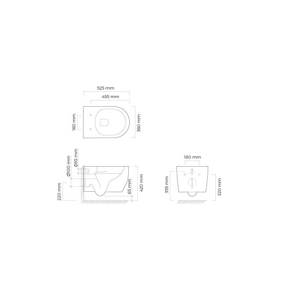Set vaso WC Oltens Holsted 42516000, copriwater Oltens Holsted 45112000