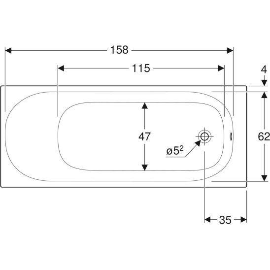 Set vasca da bagno rettangolare Geberit Soana 554.002.01.1, sifone per vasca da bagno Geberit 150.525.21.6