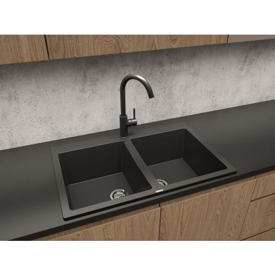 Set lavello in granito Blanco Etagon 500-U 525887, rubinetto da cucina Oltens Skafta 35206300