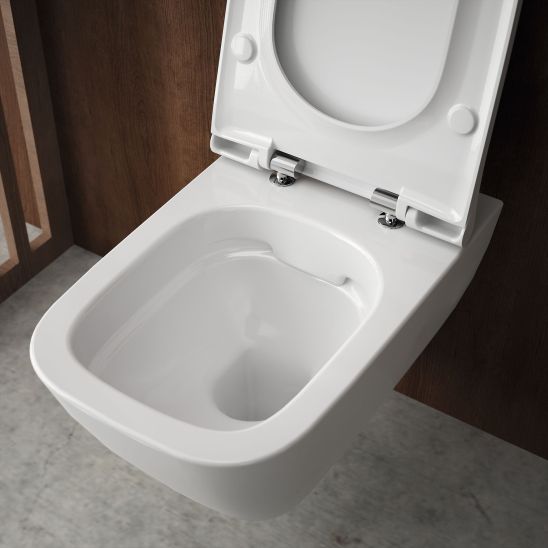 Set vaso WC Geberit Smyle 500.208.01.1, copriwater Geberit Smyle Square 500.240.01.1