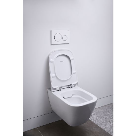 Set vaso WC Geberit Smyle Square 500.208.01.8, copriwater Geberit Smyle Square 500.240.01.1