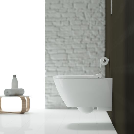Set vaso WC Geberit Smyle Square 500.208.01.8, copriwater Geberit Smyle Square 500.240.01.1