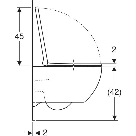 Set vaso WC con copriwater a discesa lenta Geberit Acanto 502.774.00.1, modulo di installazione Geberit Duofix 111.320.00.6, 111.815.00.1, 156.050.00.1