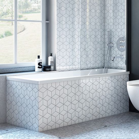 Set parete vasca Oltens Sela 23202100, vasca da bagno rettangolare Oltens Langfoss 10001900