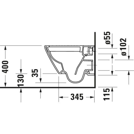 Set vaso WC Duravit D-Neo 25880900001, copriwater Duravit D-Neo 0021690000