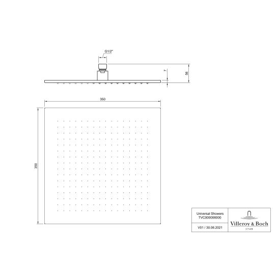 Set rubinetto per vasca e doccia Villeroy & Boch Universal Taps & Fittings TVD00065300061, soffione doccia Villeroy & Boch Universal Showers TVC00000600061, TVD00065100000, TVS10900600061, TVC00045453061, TVC00045900061, TVC00045700061, TVC00003500061