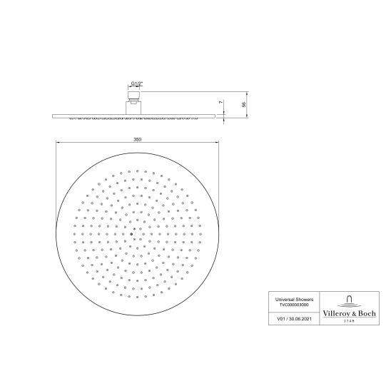 Set rubinetto per vasca e doccia Villeroy & Boch Universal Taps & Fittings TVD00065300061, soffione doccia Villeroy & Boch Universal Showers TVC00000300061, TVD00065100000, TVS10900600061, TVC00045800061, TVC00045351061, TVC00045600061, TVC00003500061