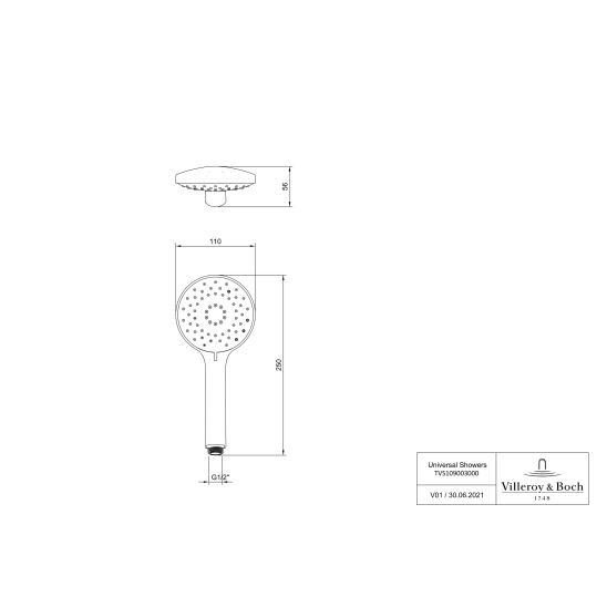 Set rubinetto per vasca e doccia Villeroy & Boch Universal Taps & Fittings TVD00065300061, corpo incasso Villeroy & Boch Universal Taps & Fittings TVD00065100000, TVC00040120061, TVC00045800061, TVC00045351061, TVC00045600061, TVS10900300061, TVC000035000
