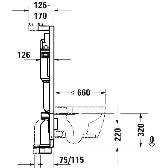 Set vaso WC con copriwater a discesa lenta Duravit D-Neo 45770900A1, modulo di installazione Duravit DuraSystem WD1029000000, WD5009011000
