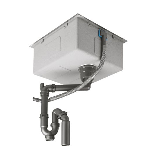 Set lavello in acciaio Oltens Hydda 71105100, detergente per lavelli in acciaio Oltens NanoClean 89600000