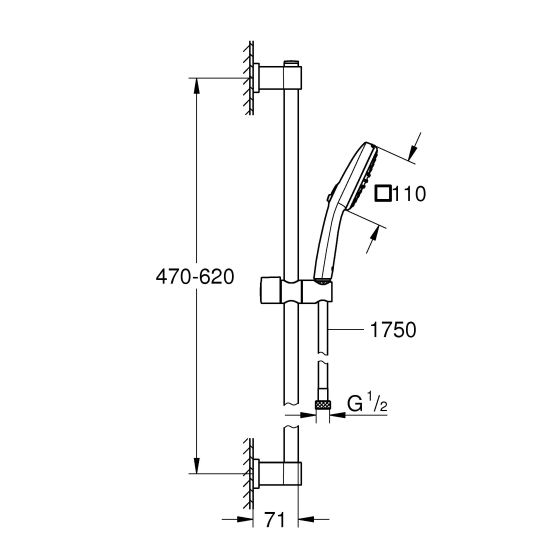 Set rubinetto per doccia Grohe Start 24208002, set doccia Grohe Vitalio Comfort 26928001