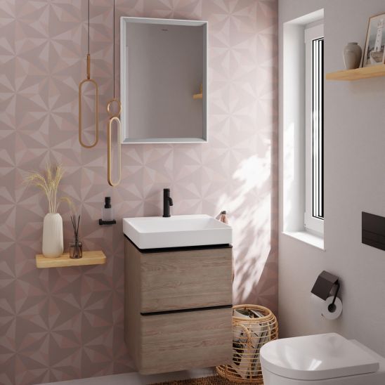 Set armadietto Hansgrohe Xelu Q 54021670, lavabo Hansgrohe Xelu Q 61012450