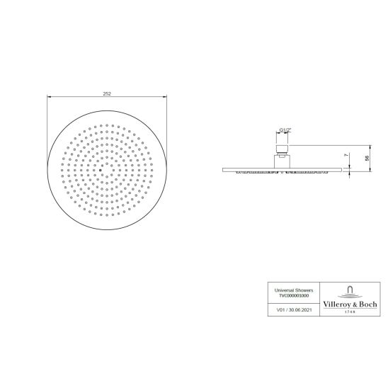 Set rubinetto per vasca e doccia Villeroy & Boch Universal Taps & Fittings TVD00065300076, soffione doccia Villeroy & Boch Universal Showers TVC00000100076, TVD00065100000, TVS10900600076, TVC00045800076, TVC00045351076, TVC00045600076, TVC00003500076
