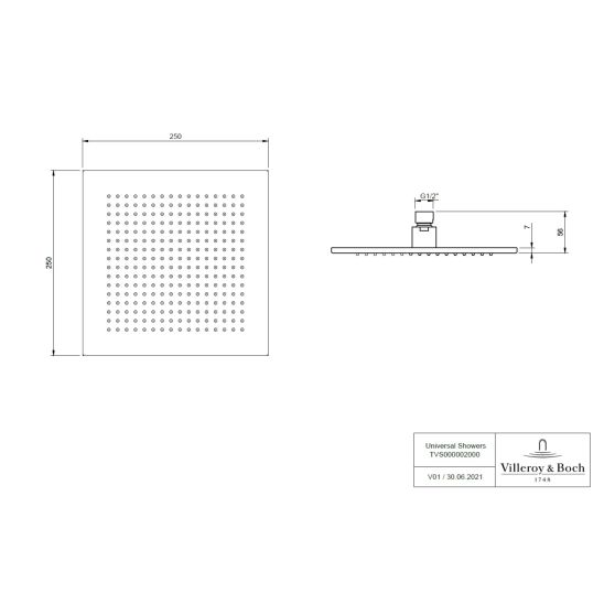 Set rubinetto per vasca e doccia Villeroy & Boch Universal Taps & Fittings TVD000653000K5, soffione doccia Villeroy & Boch Universal Showers TVC000002000K5, TVD00065100000, TVS109006000K5, TVC000454530K5, TVC000459000K5, TVC000457000K5, TVC000035000K5