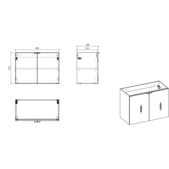 Set armadietto Comad Nova Oak NOVA OAK A 82-80-2D, piano Comad Nova Oak NOVA OAK A 89-80