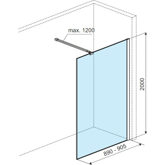 Set parete doccia walk-in Excellent Vidoq KAEX.1507.930.LP.BL, parete doccia walk-in Excellent Vidoq KAEX.1506.900.LP.BL