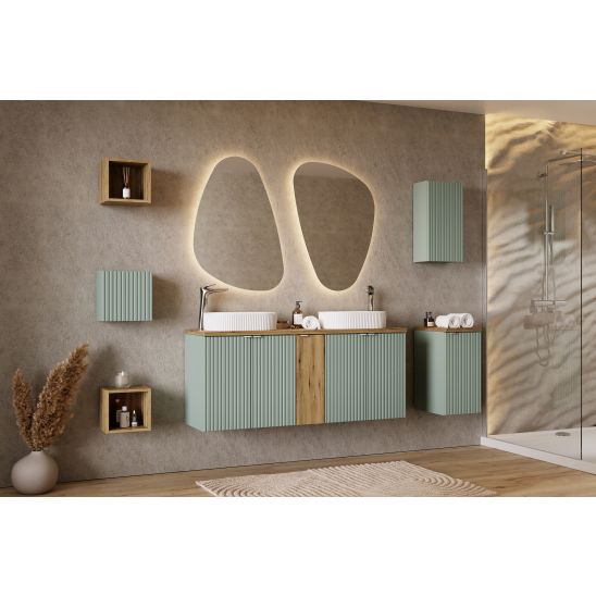 Set armadietto Comad Nova White NOVA WHITE 82-80-2S, lavabo Comad Beyond 5 BEYOND 5 WHITE ( E-6564 ), NOVA OAK A 89-80