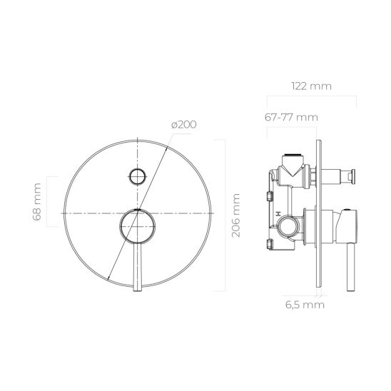 Set rubinetto per vasca e doccia Oltens Molle 34100610, bocca di erogazione per rubinetto Oltens Molle 39100610, 39304610, 37102610, 37200610