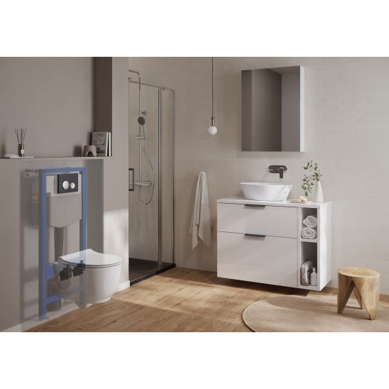 Set vaso WC con copriwater a discesa lenta Cersanit Luna S701-871, set modulo di installazione con placca di comando Cersanit S701-778
