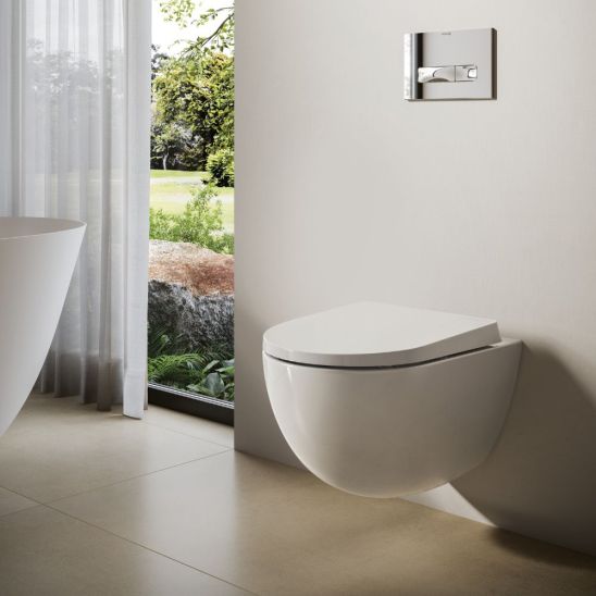 Set vaso WC con copriwater a discesa lenta Kludi Resa D 24WCSET43, modulo di installazione Kludi Unifix 79300