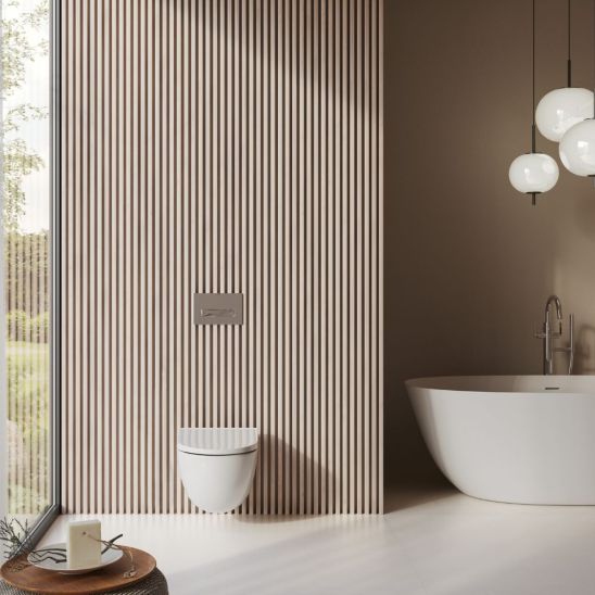 Set vaso WC con copriwater a discesa lenta Kludi Resa D 24WCSET43, modulo di installazione Kludi Unifix 79300