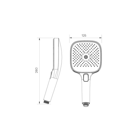 Set rubinetto per doccia Ksuro 02 12001010, doccetta Ksuro 02 One Click 16004010, 19002010, 37200100