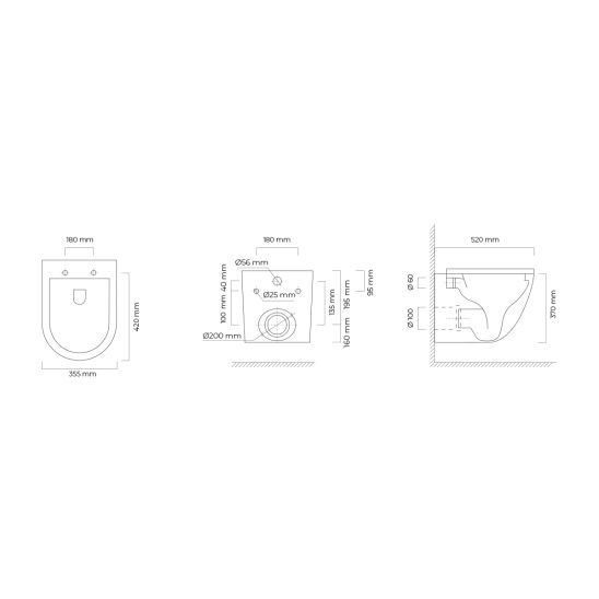 Set vaso WC Oltens Hamnes 42021300, copriwater Oltens Hamnes 45100300