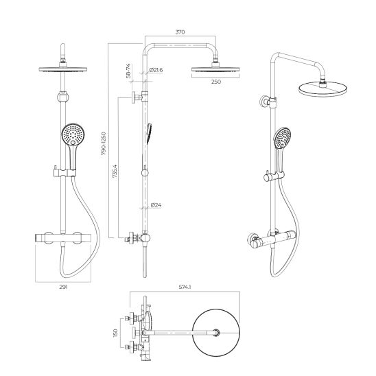 Set set doccia Oltens Vatten 36505810, bocca di erogazione per rubinetto Oltens Numa 39106810