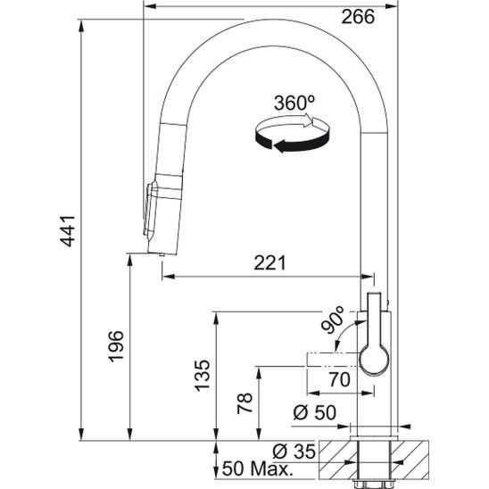 Set rubinetto da cucina Franke Maris Slim Clear Water J Pull-Out 120.0736.602, dispenser di liquidi Franke Atlas 112.0717.104