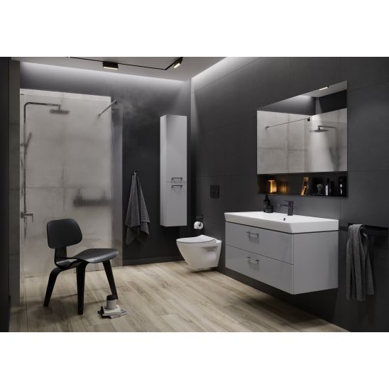 Set vaso WC con copriwater a discesa lenta Cersanit Luna S701-871, set modulo di installazione con placca di comando Cersanit S701-779