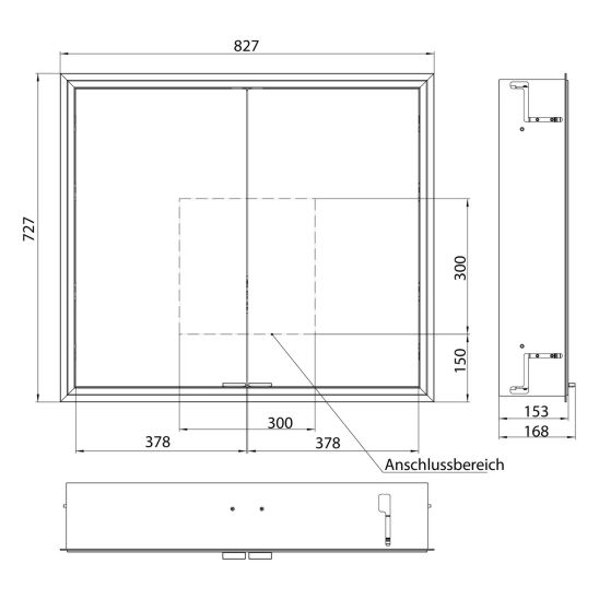 Set armadietto Kronenbach Cube 2.0 KB100205CR, telaio per montaggio a incasso dello  specchio Kronenbach Cube 2.0 NU1000030NU