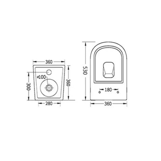 Set vaso WC Kronenbach Tube KB100082MB, copriwater Kronenbach Tube KB100083MB
