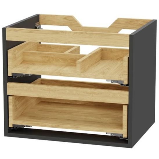 Set corpo dell'armadietto Excellent Tuto 2.0 MLEX.2172.600.GRBL, lavabo Excellent Pik CEEX.6517.600.WH, MLEX.2151.600.02.GR