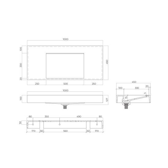 Set lavabo Oltens Stila 40003900, armadietto Oltens Lun 60034900