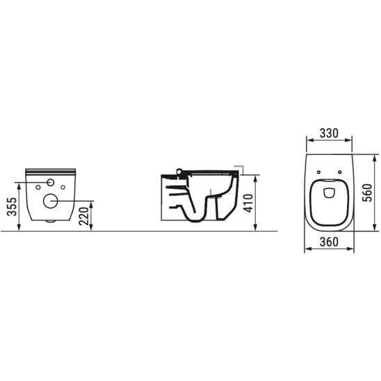 Set vaso WC Ceramica Dolomite Alba D502501, copriwater Ceramica Dolomite Alba S503301