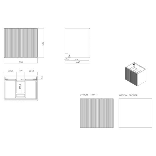Set armadietto Oltens Lun 60027300, piano sopra armadietto Oltens Lun 63024060