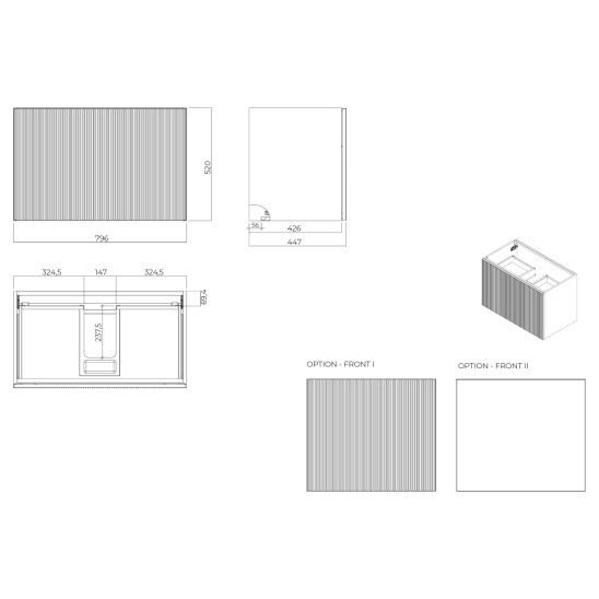 Set lavabo Oltens Stila 40001900, armadietto Oltens Lun 60028900