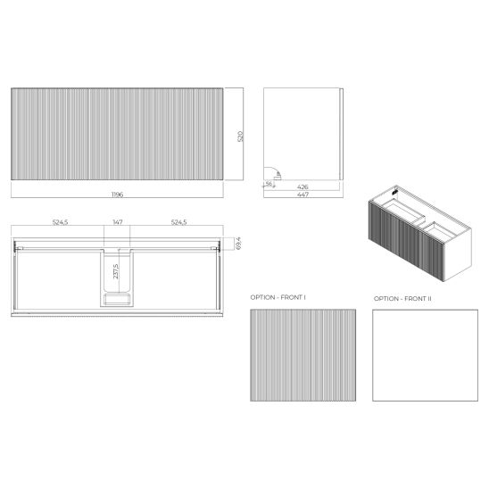 Set armadietto Oltens Lun 60030000, piano sopra armadietto Oltens Lun 63027300