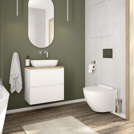 Set modulo di installazione Oltens Triberg 50001000, vaso WC con copriwater a discesa lenta Hagser Beno HGR14000042, 57103300, HGR20000045, 49301000