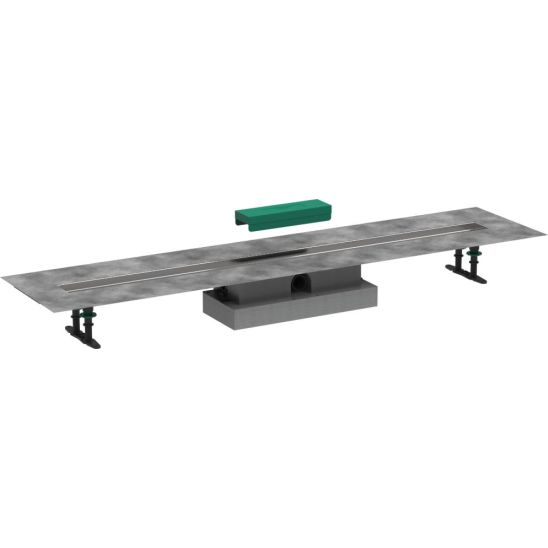 Set canalina lineare Hansgrohe uBox Universal 56021180, elemento esterno dello scarico Hansgrohe RainDrain Rock 56034000
