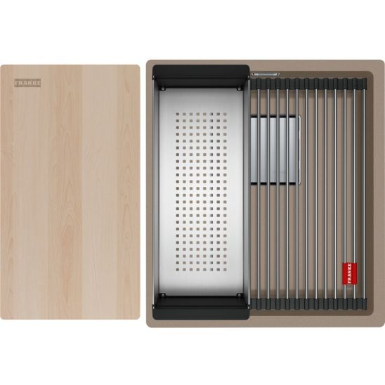 Set lavello in granito Franke Kanon 125.0749.647, rubinetto da cucina Franke Atlas Neo 115.0741.710