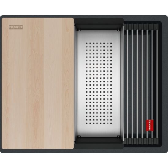 Set lavello in granito Franke Kanon 125.0749.664, rubinetto da cucina Franke Lina 115.0626.020