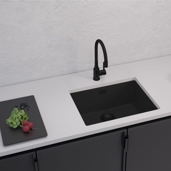 Set lavello in granito Alveus Cadit 1148160, rubinetto da cucina Alveus Flexa 1147056