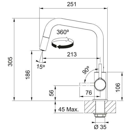 Set rubinetto da cucina Franke Lina 115.0728.477, dispenser di liquidi Franke Comfort 112.0753.277