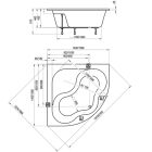 Set vasca da bagno angolare Ravak Gentiana CG01000000, sifone per vasca da bagno Viega Simplex 495121, GPX2240020