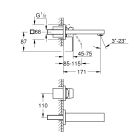 Set rubinetto per lavabo Grohe Eurocube 19895000, corpo incasso Grohe 23200002