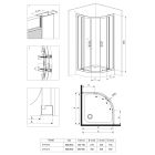Set box doccia Deante Funkia KYP_651K, piatto doccia semicircolare Deante Standard New KTA_053B, NHC_025C