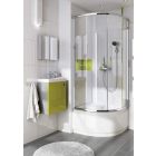 Set box doccia Deante Funkia KYP_052K, piatto doccia semicircolare Deante Standard New KTA_054B