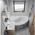 Set vasca da bagno angolare Ravak Rosa 95 C571000000, parete vasca Ravak Rosa 7QLS0100Y1, 495121, GPX2240140